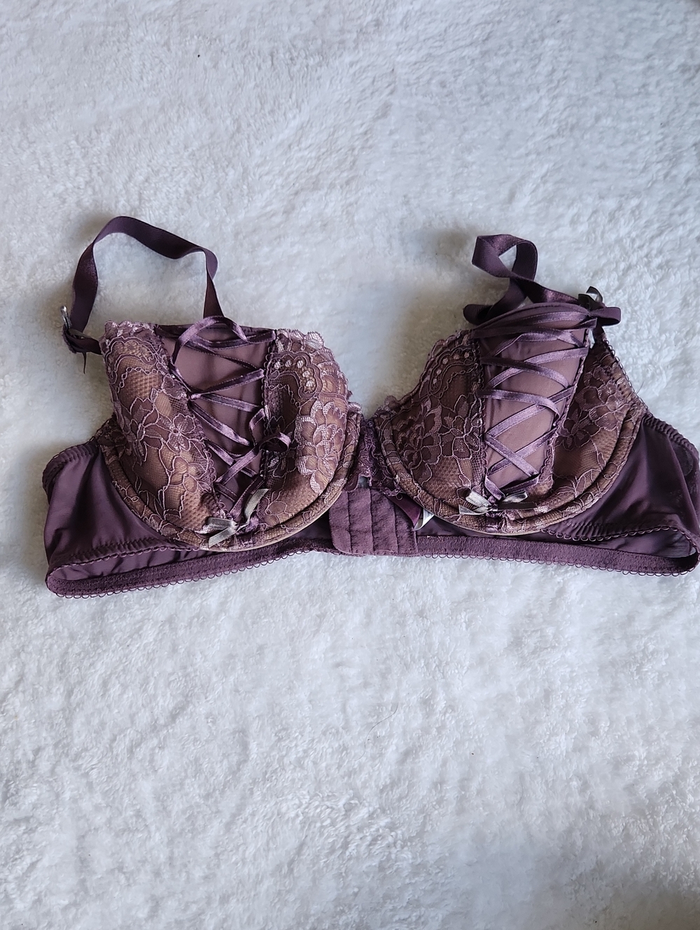 Adore Me Lace-Trim Push-Up Bra in Dusty Mauve 40 C